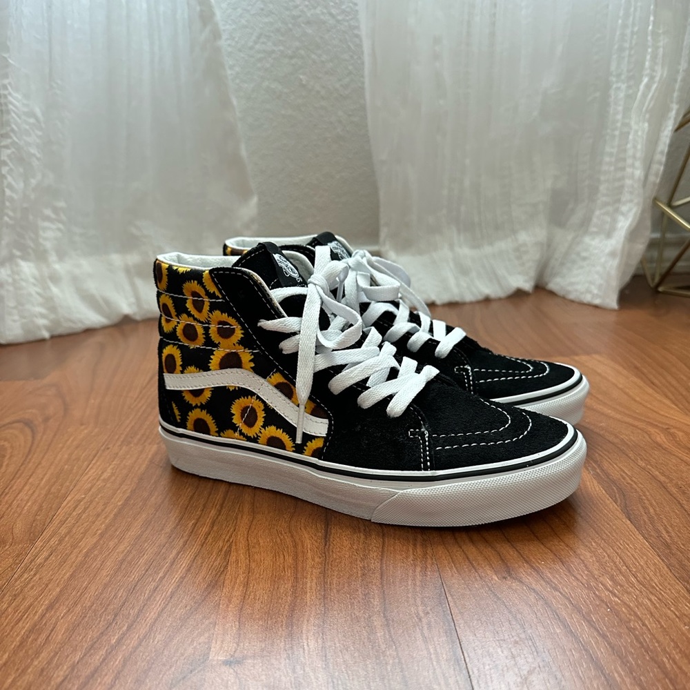Vans Black and Yellow High-Top Sneakers